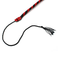 Kiotos Leather Whip Black & Red 90 cm