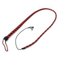 Kiotos Leather Whip Black & Red 140 cm
