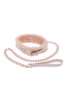 Sportsheets Peaches n Creame - Pelzhalsband mit Leine rosa