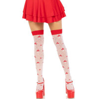 Leg Avenue Overknees Red/White One Size