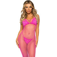 Leg Avenue Ankle-length mesh dress One Size Pink