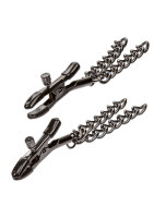 CalExotics Euphoria Collection nipple clamps with chain black