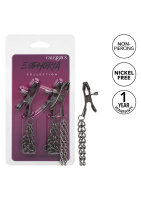 CalExotics Euphoria Collection nipple clamps with chain black