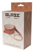 Blaze Elite Collar and Chain Cognac Vegan Leather