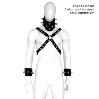 Kiotos Leather Padded Handcuffs Spikey Nuts