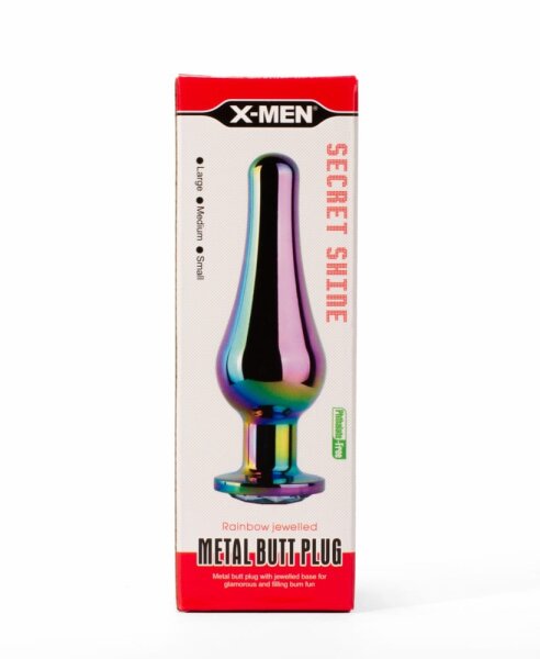X-MEN Secret Shine Metal Butt Plug Rainbow S 3,2 cm
