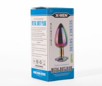 X-MEN Secret Shine Metal Butt Plug Rainbow M 3,4 cm