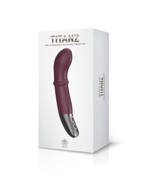 NMC Titanz 7 Inch Silicone Rechargeable Vibrator In Rubine Red