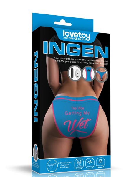LoveToy Wet Printed Vibrating Sexy Panties Blue
