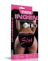 LoveToy Slut Printed Vibrating Sexy Panties Black