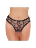 Amorable Transparent G-String with Open Crotch Black One...