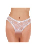 Amorable Transparent G-String with Open Crotch White One...