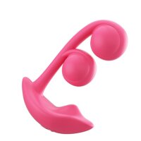HoneyPlayBox Melody-Pressure Sensing App-Controlled Twin Balls Clit& G-spot Vibrator Magenta