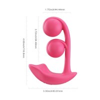 HoneyPlayBox Melody-Pressure Sensing App-Controlled Twin Balls Clit& G-spot Vibrator Magenta