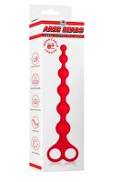 NMC 8 Inch Ribbed Silicone Anal Beads Red