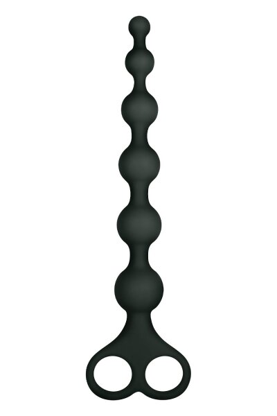 NMC 8 Inch Ribbed Silicone Anal Beads Black