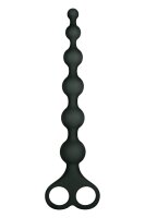 NMC 8 Inch Ribbed Silicone Anal Beads Black