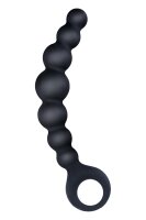 NMC 7 Inch Ribbed Silicone Anal Beads Black