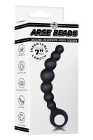 NMC 7 Inch Ribbed Silicone Anal Beads Black