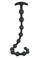 NMC 19 Inch Ribbed Silicone Anal Beads Black