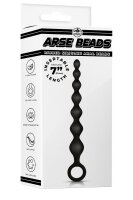 NMC 7 Inch Ribbed Silicone Anal Beads Black