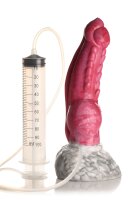 XR Brands Resurrector Phoenix Spritzender Silikon-Dildo Rot Wei&szlig;