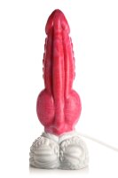 XR Brands Resurrector Phoenix Spritzender Silikon-Dildo Rot Wei&szlig;