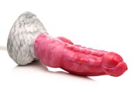 XR Brands Resurrector Phoenix Spritzender Silikon-Dildo Rot Wei&szlig;