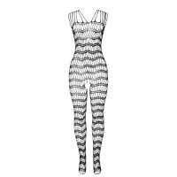 SUBBLIME Fishnet Crotchless Bodystocking With Straps On The Shoulders Black One Size