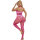SUBBLIME Fishnet And Lace Crotchless Bodystocking With High Neck Pink One Size