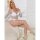 SUBBLIME Fishnet Bodystocking With Diamonds Long Sleeve White One Size