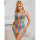 SUBBLIME Rainbow Off Shoulder Sleeveless Fishnet Bodystocking One Size