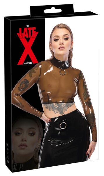LateX Transparentes Crop Top mit Metallring S