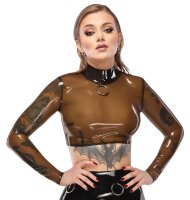LateX Transparentes Crop Top mit Metallring S