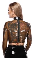 LateX Transparentes Crop Top mit Metallring S