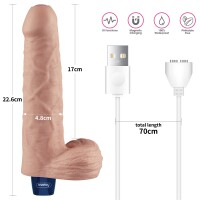 Lovetoy 9" REAL SOFTEE Rechargeable Vibrating Dildo (Flesh)