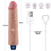 Lovetoy 9.5" REAL SOFTEE Rechargeable Vibrating Dildo (Flesh)