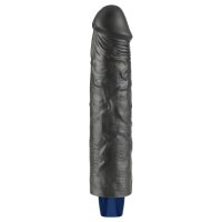 Lovetoy 9.5" REAL SOFTEE Rechargeable Vibrating Dildo (Black)