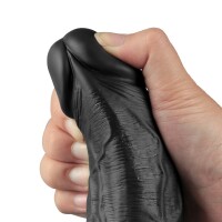 Lovetoy 10" REAL SOFTEE Rechargeable Vibrating Dildo (Black)