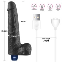 Lovetoy 10" REAL SOFTEE Rechargeable Vibrating Dildo (Black)