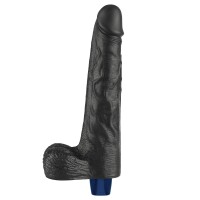 Lovetoy 10" REAL SOFTEE Rechargeable Vibrating Dildo (Black)