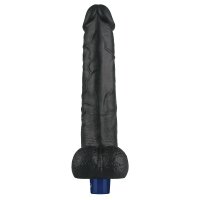 Lovetoy 10.5" REAL SOFTEE Rechargeable Vibrating Dildo (Black)