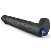 Lovetoy 10.5" REAL SOFTEE Rechargeable Vibrating Dildo (Black)