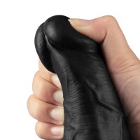 Lovetoy 10.5" REAL SOFTEE Rechargeable Vibrating Dildo (Black)