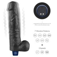 Lovetoy 10.5" REAL SOFTEE Rechargeable Vibrating Dildo (Black)