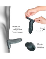 MANWAN Ryzer Penisverl&auml;ngerung und weiche Masturbationsh&uuml;lle Grau 16 cm