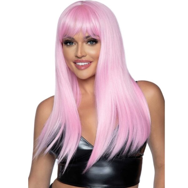 Leg Avenue Long Straight Bang Wig Pink