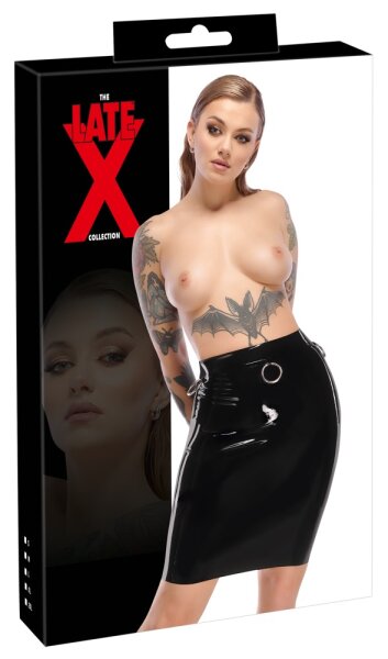 LateX Skirt with Metal Rings S