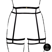 Le D&eacute;sir Double Strap Garter Belt with Adjustable Sliders - Plus Size - Black