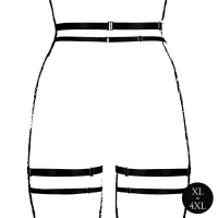 Le D&eacute;sir Double Strap Garter Belt with Adjustable Sliders - Plus Size - Black